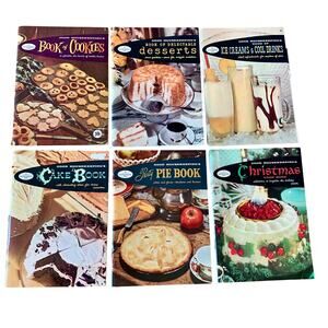 Good Housekeeping Vtg Dessert Cookbooks Lot 6 Paperback 50s MCM Recipe Christmas
